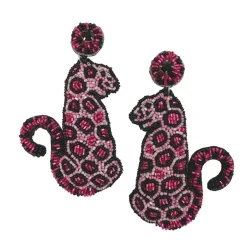 Jewelry-Allie Beads Pink Leopard Earrings
