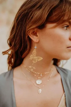 Jewelry-Bohindie Stream Heart Work Earrings