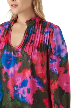 Blouses-Crosby By Mollie Burch Gabby Blouse Blurred Floral