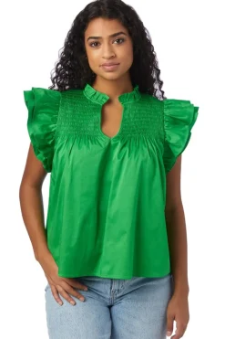 Blouses-Crosby By Mollie Burch Layla Top - Bright Fern