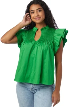 Blouses-Crosby By Mollie Burch Layla Top - Bright Fern