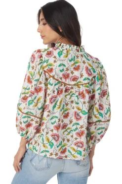 Blouses-Crosby By Mollie Burch Rosie Top Woodcut Floral
