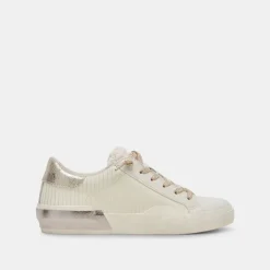 Sneaker-Dolce Vita Zina Plush White Sliced Leather