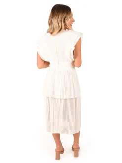 Midi-Emily McCarthy Chloe Dress White Linen