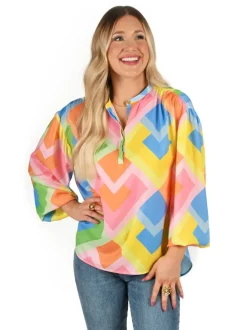 Blouses-Emily McCarthy Lolli Top Geo