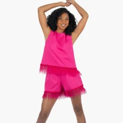 Blouses-Emily McCarthy Party Top Fuchsia
