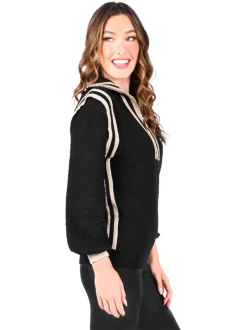 Sweaters-Emily McCarthy Poppy Pullover Sweater Black Monogram