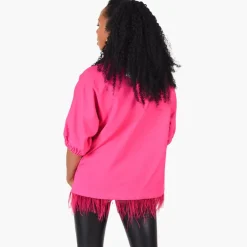 Blouses-Emily McCarthy Poppy Top Fuchsia Feather