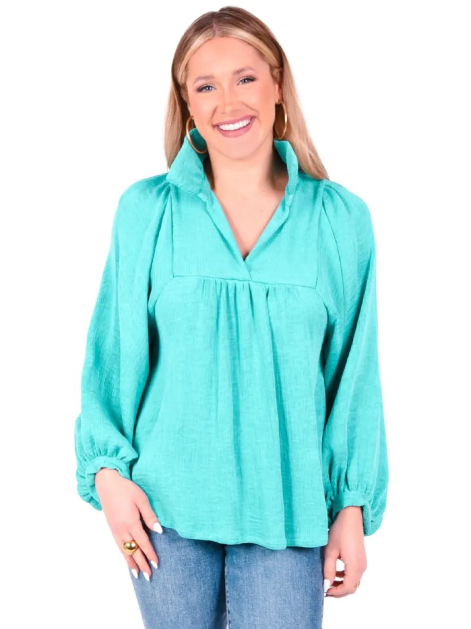 Blouses-Emily McCarthy Stella Top Crinkle Meadowbrook