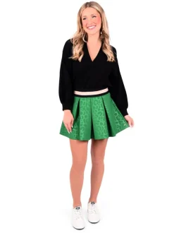 Skirts-Emily McCarthy Sydney Skirt Evergreen Cheetah