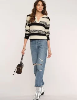 Sweaters-Heartloom Joy Sweater In Ivory Stripe