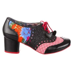 Loafers/Oxfords-Irregular Choice Clara Bow Black Floral