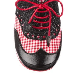 Loafers/Oxfords-Irregular Choice Clara Bow Black Floral