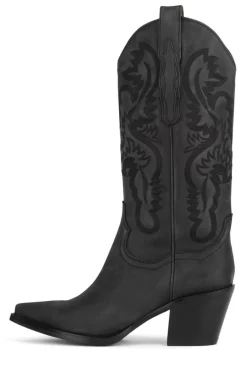 Boot-Jeffrey Campbell Dagget Black Washed Western Boot