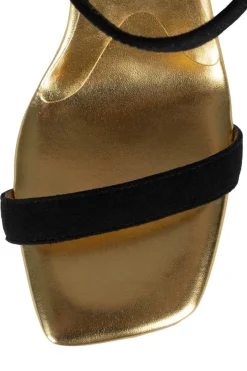 Wedge-Jeffrey Campbell Geometric Black Suede Gold
