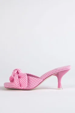 Heel-Jeffrey Campbell Mr Big Bow Pink Gingham