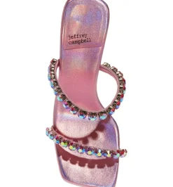 Heel-Jeffrey Campbell Mrs Big 2 Pink Inidescent Combo