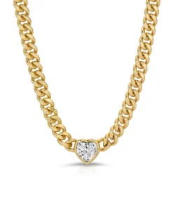 Jewelry-Jurate LA Sugar Heart Chain Link Necklace