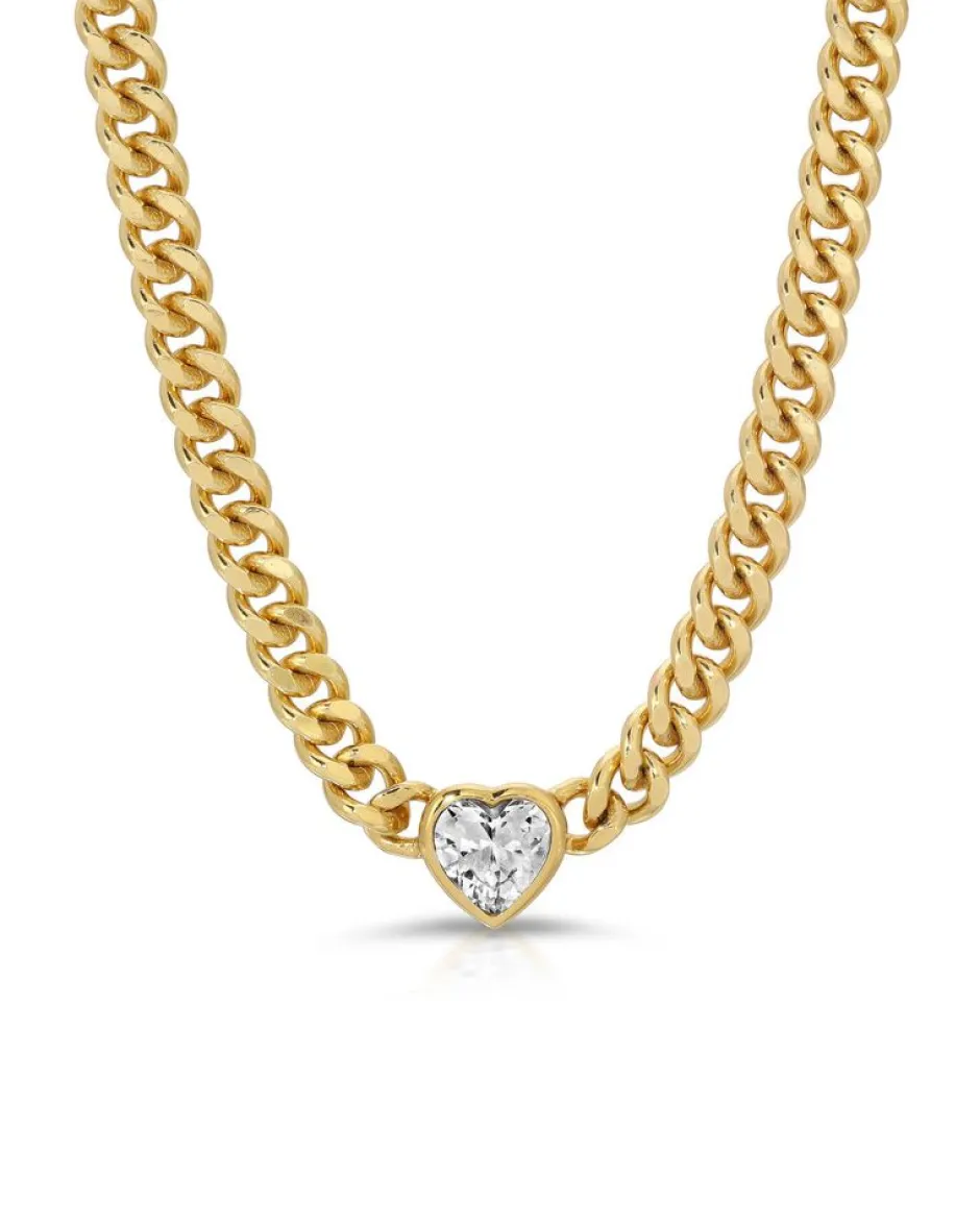 Jewelry-Jurate LA Sugar Heart Chain Link Necklace