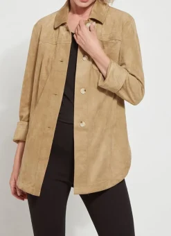 Blouses-Lysse Lori Vegan Suede Overshirt