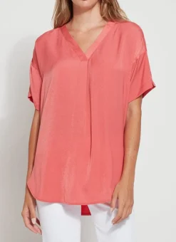 Blouses-Lysse Stevie Top Coral Touch