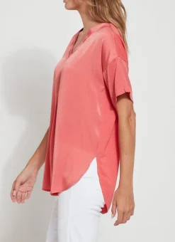 Blouses-Lysse Stevie Top Coral Touch