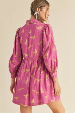 Mini-&Merci &Merci Cheetah Print Button Down Dress