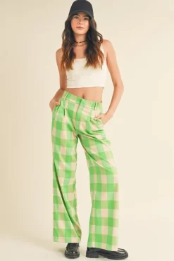 Pants-&Merci &Merci Green Apple Plaid Trouser
