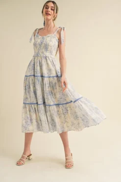 Midi-&Merci &Merci Marlin Smocked Bodice Dress