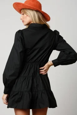 Mini-Peach Love California Star Sequin Patch Shirt Dress
