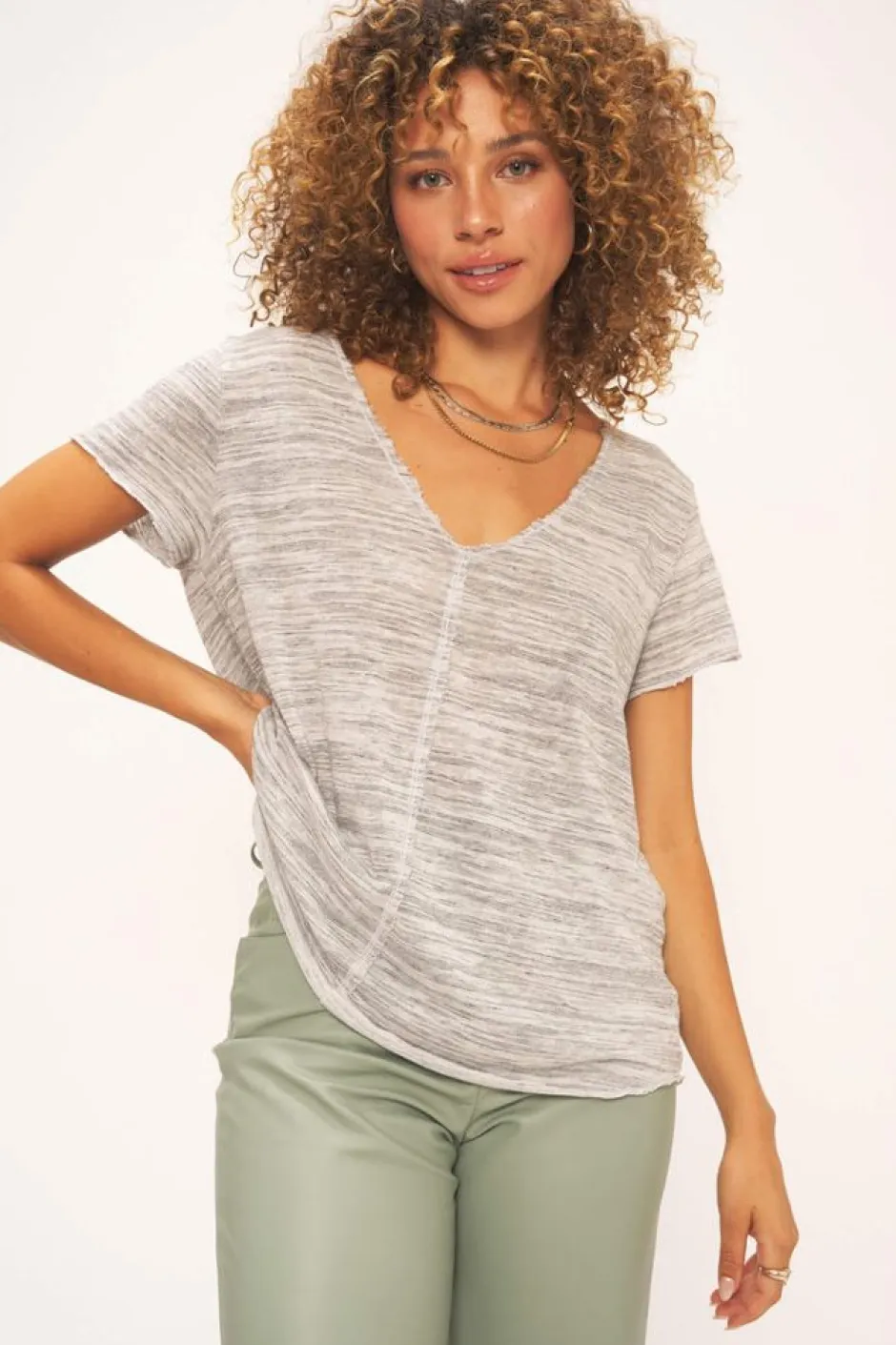T-Shirts-Project Social T Wearever Marled Tee Oceanmist
