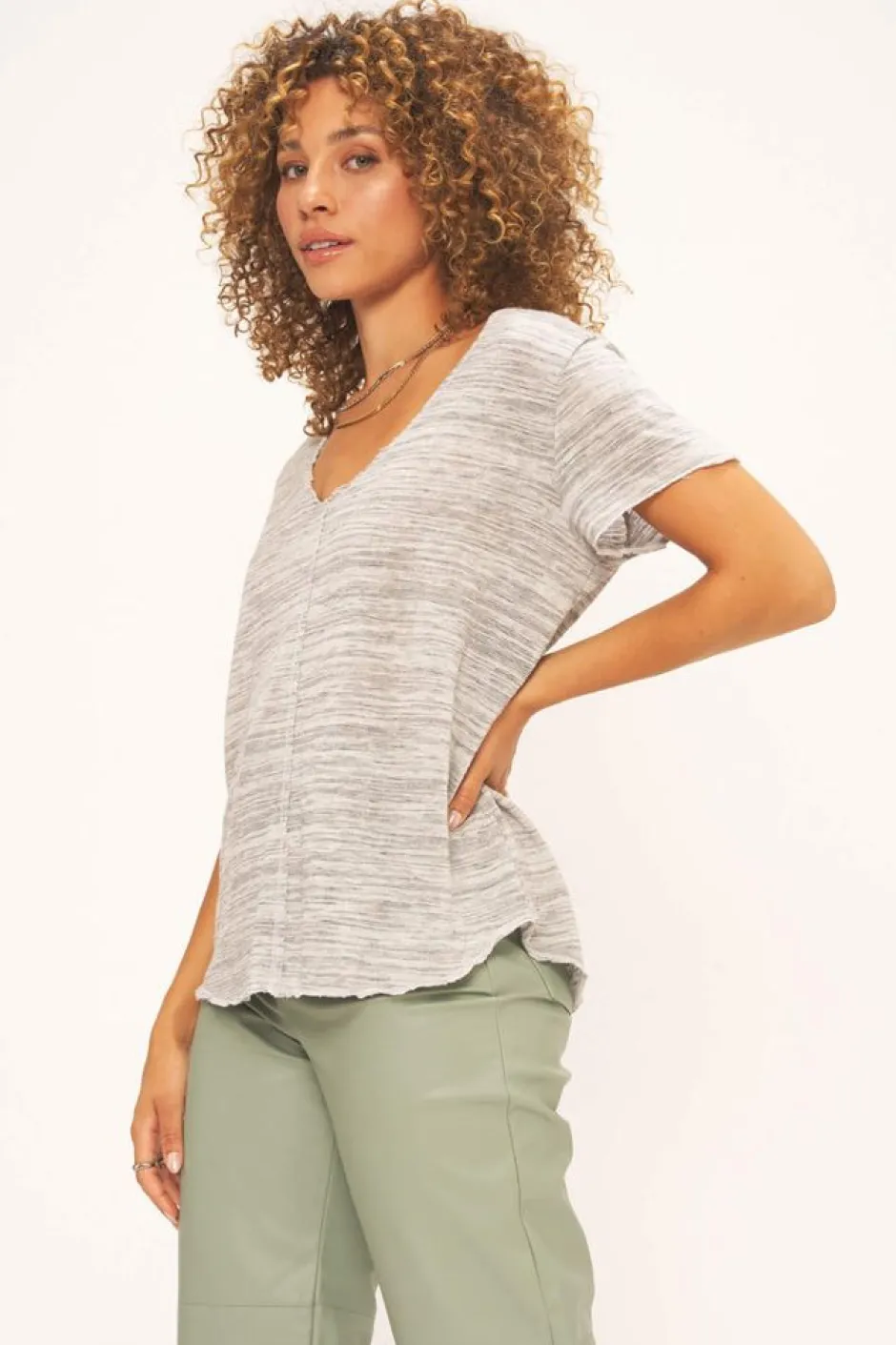 T-Shirts-Project Social T Wearever Marled Tee Oceanmist