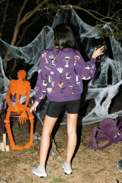 Sweatshirts-Queen of Sparkles Dark Purple Spooky Spirits Sweatshirt