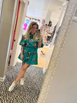 Mini-Queen of Sparkles Green Horse & Jockey Dress