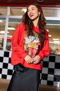 Sweatshirts-Queen of Sparkles Red Santa Drinking A Coke Sweatshirt
