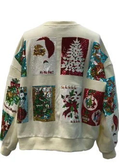 Sweatshirts-Queen of Sparkles White Christmas Card Sweatshirt