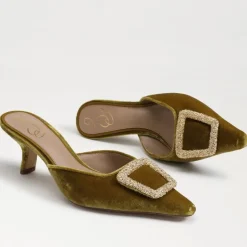 Heel-Sam Edelman Brit Kitten Heel Mule Chartreuse