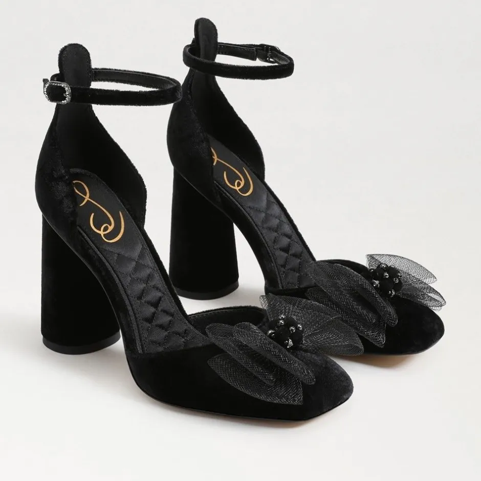 Heel-Sam Edelman Colter Ankle Strap Block Heel Black