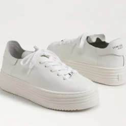 Sneaker-Sam Edelman Pippy White Leather Sneaker