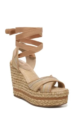 Wedge-Sam Edelman Vaughn Ankle Wrap Espadrille Platform Wedge Sandal