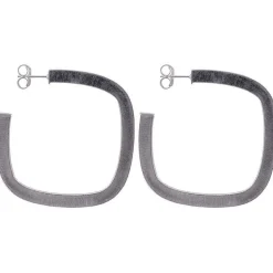 Jewelry-Sheila Fajl Square Elisa Hoops Silver