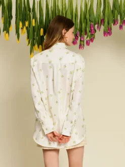 Blouses-Sister Jane Ditsy Pick Shirt - Pearled Ivory