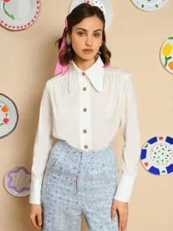 Blouses-Sister Jane Flower Fields Blouse - Pearled Ivory