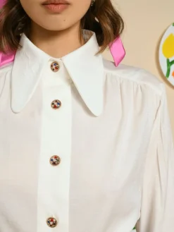 Blouses-Sister Jane Flower Fields Blouse - Pearled Ivory