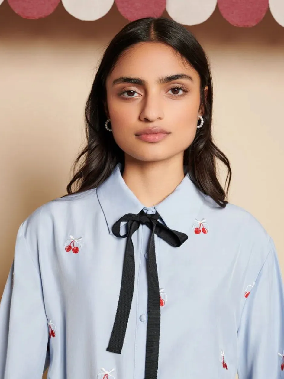 Blouses-Sister Jane Punnet Embroidered Shirt