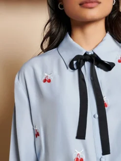 Blouses-Sister Jane Punnet Embroidered Shirt