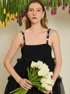 Mini-Sister Jane Sofie Spot Tulle Mini Dress - Black