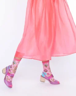 Socks And Tights-Sock Candy Retro Sweets Sheer Crew Sock