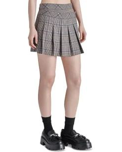 Skirts-Steve Madden Jeanne Skirt Brown Plaid Mix