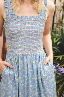 Midi-Sugarhill Brighton Ember Shirred Sundress Star Meadow
